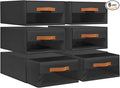 DIMJ Closet Organizers and Storage - Foldable Storage Bins with Drawers Fabric Stackable Storage Drawers with Clear Window,Fabric Clothes Organizers and Storage Drawers for Closet, 6-Pack, Black