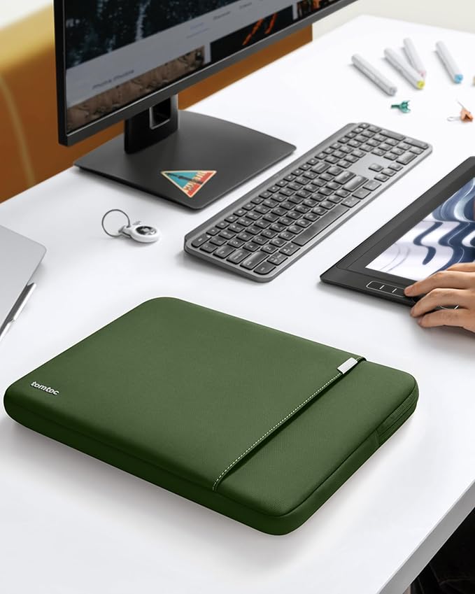 tomtoc 360° Protective Laptop Sleeve for 14-inch MacBook Pro M5/M4/M3/M2/M1 Pro/Max A3434 A3112 A3401 A3185 A2992 A2918 2025-2021, Water-Resistant Case Bag with Accessory Pocket for 13.8Surface Laptop