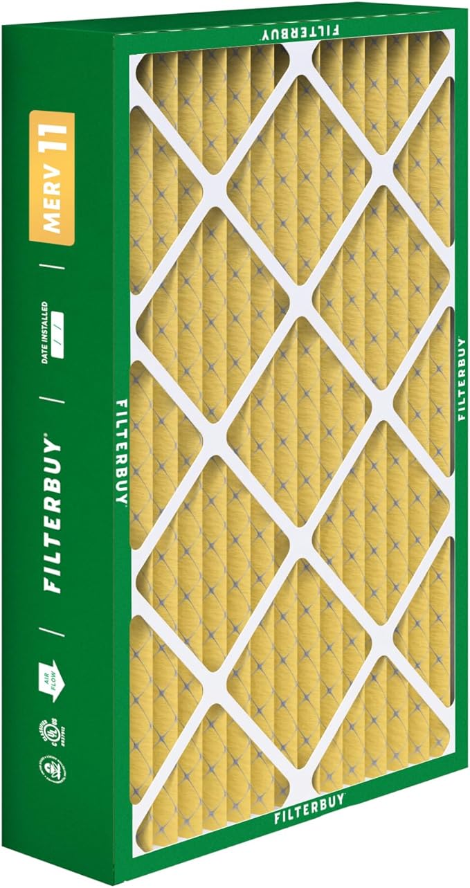 Filterbuy 17x26x4 Air Filter MERV 11 Superior Pet & Allergy Defense (4-Pack), Electrostatic Pleated HVAC AC Furnace Filters Replacement for Lennox (Actual Size: 16.56 x 25.94 x 4.13)