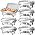 Chafing Dish Buffet Set, 8QT Stainless Steel Chafing Dishes for Buffet, Full Pan Chafing Dish, Buffet Servers and Warmers for Party, Wedding,Catering (7 PACK)