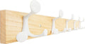 SKOLOO 24-Inch Natural Wood Coat Rack Wall Mount with 5 Triple Hooks - Ideal for Family Entrances, Classrooms, and Pet Supplies Storage - Perfect Coat Hooks for Wall