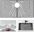 Silicone Sink Protector 30"x16" Rear Drain Hole, Heat Resistant Non-slip Dishwasher Suitable, Large Sink Mat for Bottom of Farmhouse Kitchen Stainless Steel Sinks
