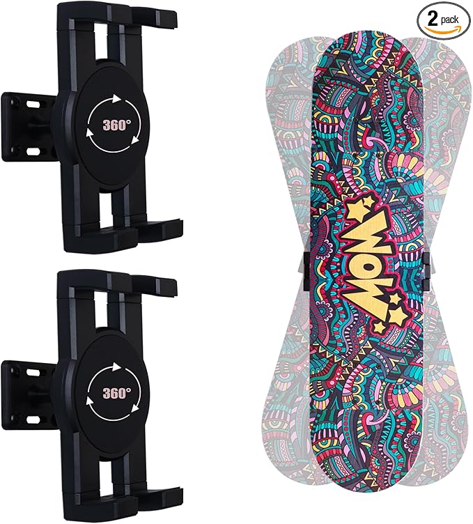 2 Set Skate deck wall mount,360° rotatable skateboard wall mount,Floating Display Hanger Grab,suitable for any skateboarder. (2 set)