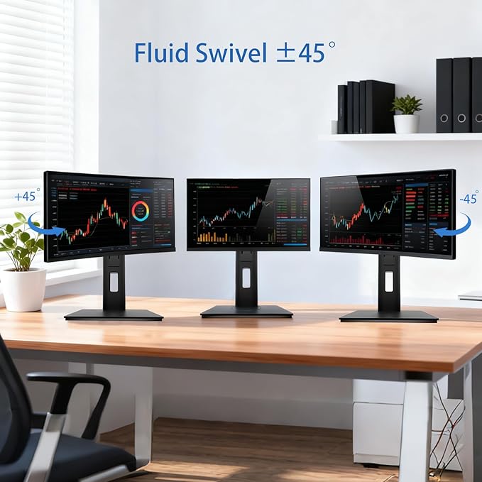 2026 Version Ergonomic VESA Monitor Stand, 150mm Spring Height adjustment,, Tool-Free Base, Swivel, Tilt & Rotation, for 26–32" Monitors, 7.28–8.82 lb, 100x100mm Vesa Mount (7.28～8.82LB)