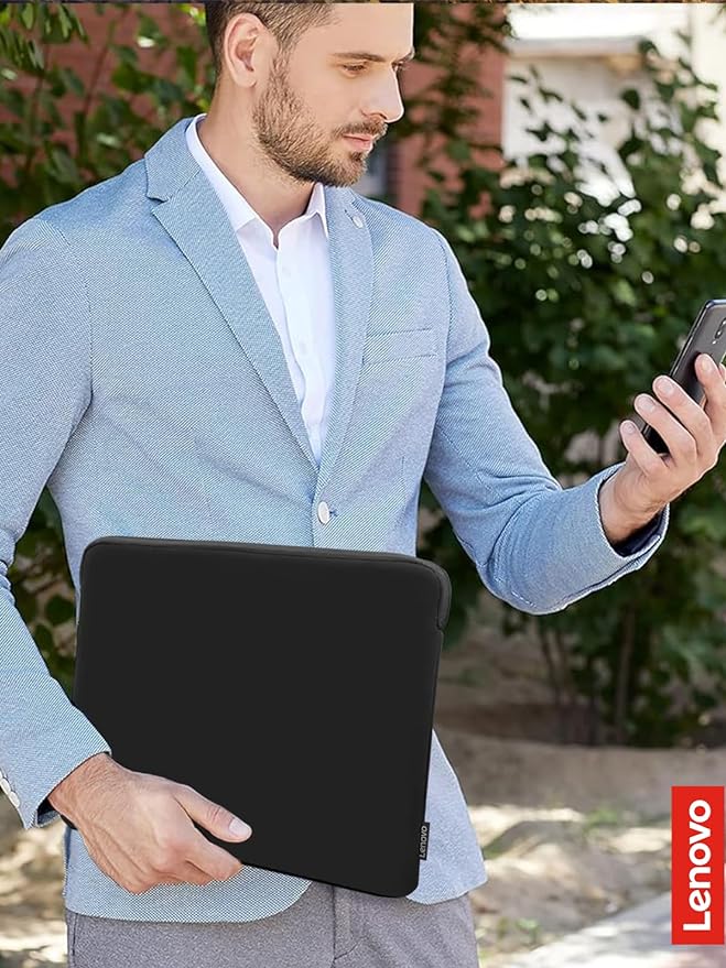 Lenovo Basic Laptop Sleeve 13 Inch Notebook/Tablet Compatible with MacBook Air/Pro Neoprene Material - Soft Fleece Lining - Zippered Top Opening - Black