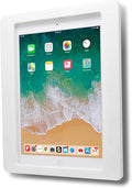 TABcare Anti-Theft Acrylic VESA Enclosure for Apple iPad Pro 12.9" 2018 2020 2021 with Wall Mount Kit & 90-Degree Angle USB C Cable (iPad Pro 12.9" 3/4/5, White)