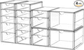 Acrylic Makeup Organizer with 17 Drawers, 4 Pack Clear Bathroom Counter Organizer for Palettes, Cosmetic, and Beauty Supplies,Ideal for Vanity, Cabinet,Desk Organization