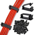 50Pcs Self Adhesive Cable Management Clips,Cable Organizers Wire Clips Cord Holder for PC Laptop Ethernet Cable Desktop Home Office(1.78’’ x 0.75’’ x 0.28’’,Black)