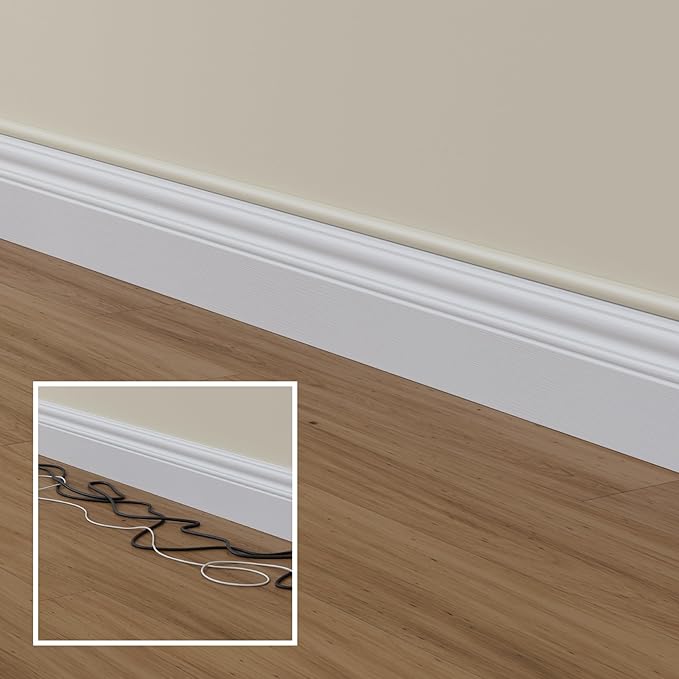 D-Line Half Round Cord Hider, Patented Cable Cover, Hide TV Wall Mount Wires, Raceway for Cords, Decorative Wire Covers, Paintable, Adhesive Cable Concealer, 1x 0.78in W x 0.39in H x 39in L, Beige