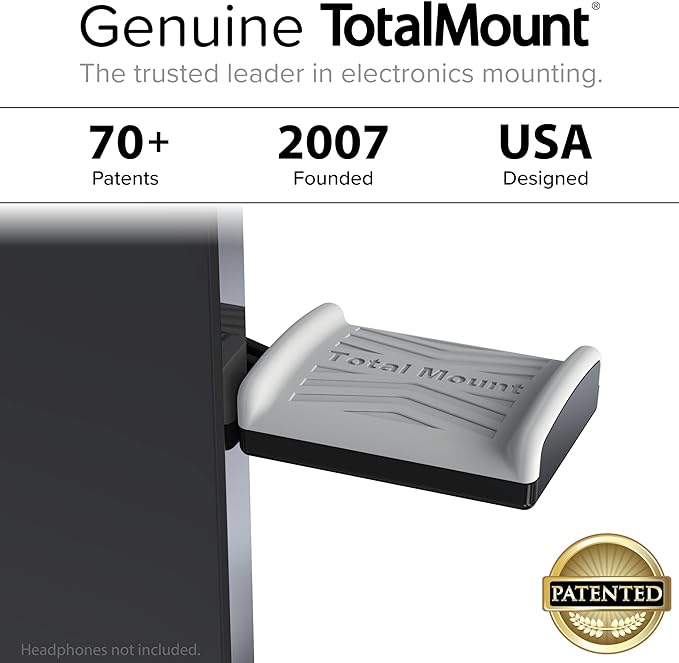 TotalMount Monitor Stand for Headphones and Headsets (Premium-Grade Holder Saves Desk Space and Protects Headphones)