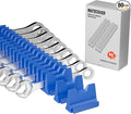 80PCS Modular Wrench Organizer Wrench Holder - Wrench Tool Organizers for Tool Drawer Storage, Wrench Storage Set with Metric & SAE Label, Wrench Rack Tool Gift for Professional Mechanics Men, Blue