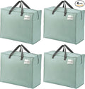 VENO 4 Pack Heavy Duty Moving Bags, Storage Bags, Packing Supplies, Top Zipper, Storage Totes for Camping, Clothes, Bedding, Comforters, Pillows (22 Gallon Light Green, 4 Pack)