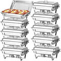 Chafing Dish Buffet Set, 8QT Stainless Steel Chafing Dishes for Buffet, Full Pan Chafing Dish, Buffet Servers and Warmers for Party, Wedding,Catering (10 PACK)