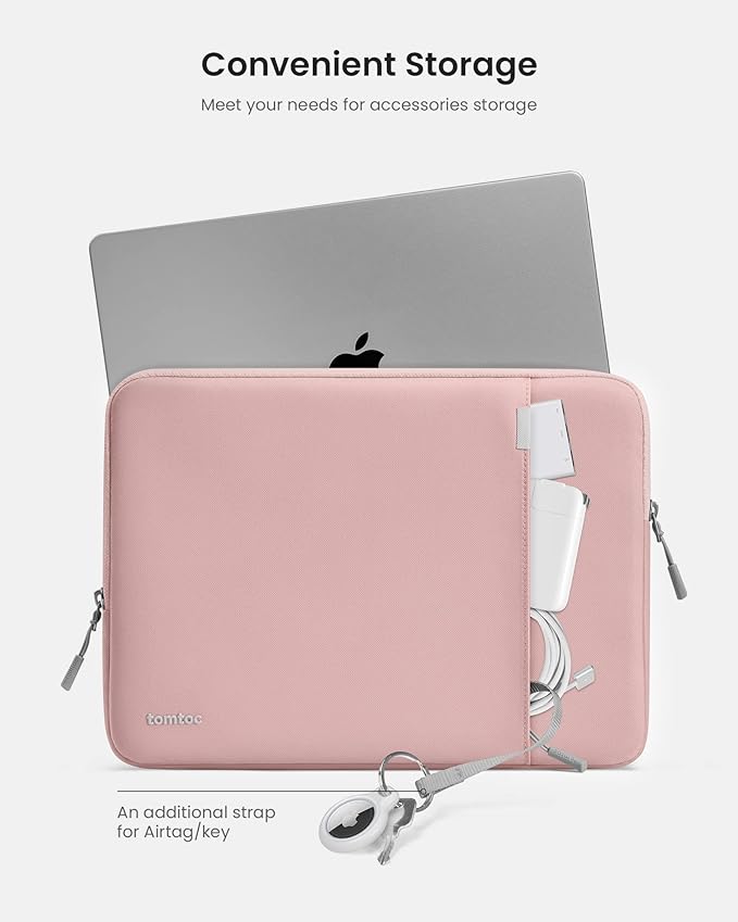 tomtoc 360° Protective Laptop Sleeve for 13-inch New MacBook Air M4/A3240 2025, M3/A3113, M2/A2681 M1/A2337 A2179 A1932, 13-inch MacBook Pro M2/A2686 M1/A2338, Water-Resistant Computer Case Bag