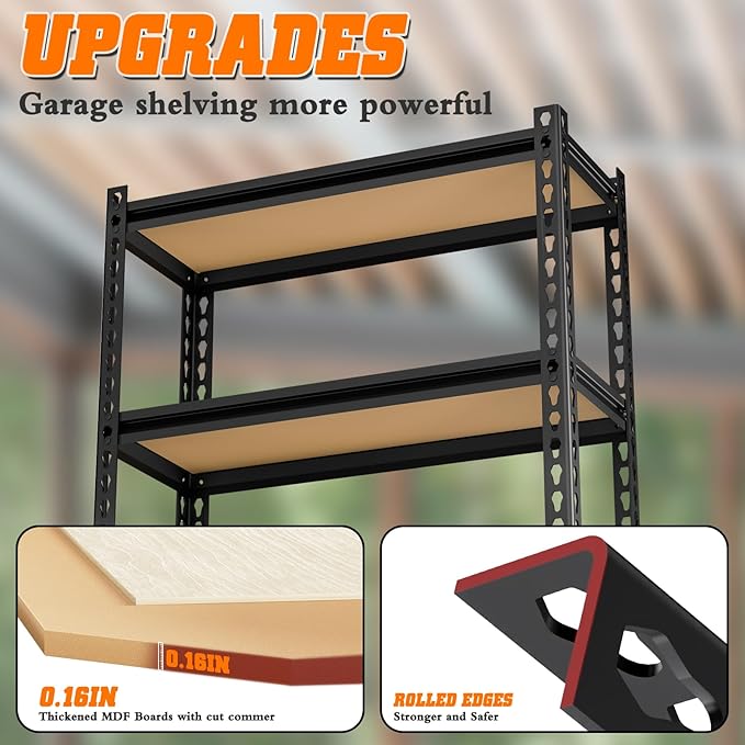 LEVELEVE 5-Tier Heavy Duty Storage Shelving Unit, 2020 lbs Capacity, Adjustable Metal Utility Shelf, 35" L x 16" W x 73" H for Garage, Kitchen, Pantry, Basement, Bathroom, Laundry,2 Pack