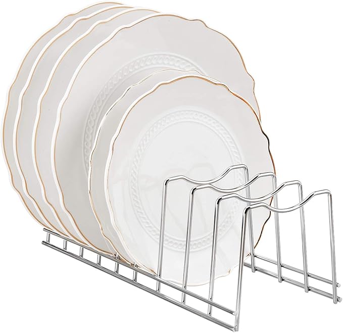 Pot Lid Organizer, Kitchen Pot Lid Rack Holder, Rest Cutting Board, Baking Sheet, Stainless Steel (Silver, 1)