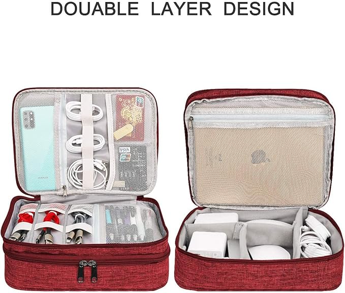 Electronics Organizer, Jelly Comb Electronic Accessories Cable Organizer Bag Waterproof Travel Cable Storage Bag for Charging Cable, Power Bank, iPad