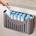 Kitchen Cabinet Door Storage Box, Self-Adhesive Wall-Mounted Storage Box, Wardrobe/Bathroom/Refrigerator Small Item Organizer (Grey)