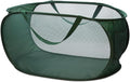HONOMA Sturdy Mesh Laundry Hamper Basket Bag,Pop up Basket with Side Pocket for Laundry Room, Bathroom, Kids Room, College Dorm or Travel (Pop Horizontal, Emerald)