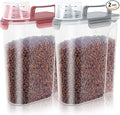 5Lbs/6Qt Airtight Pet Storage Container For Cat Dog Bird Food and Keep Fresh, Translucent Body, Upgraded Large Nozzle for Easy Pouring With Handle Design Easy to Carry When Going 2pack