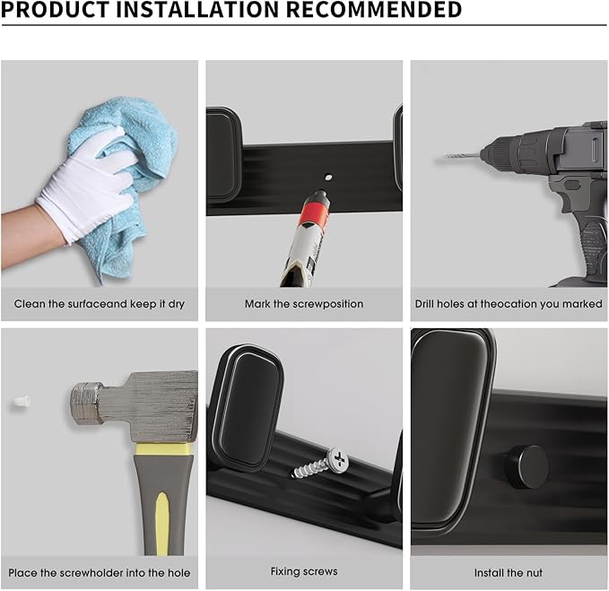 Coat Rack Wall Mount Black, 4 Hooks Rack Metal Coat Hanger Wall for Hanging Hat Purse and Robes, Towel Hook for Bathrooms and Entryway (1 Pack)