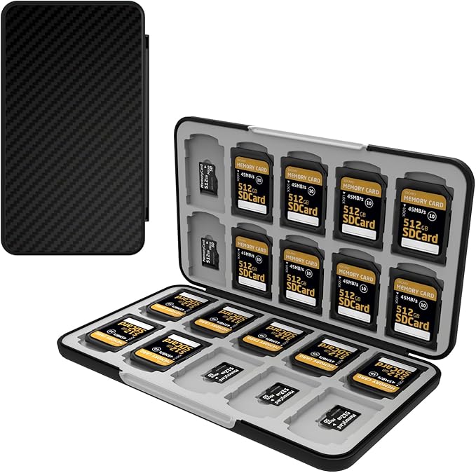 Memory Card Case with 40 Slots for 20 Micro SD SDXC SDHC TF Cards and 20 SD SDXC SDHC Cards,Anyskill SD Card Holde Features a Portable and Compact Design for Easy to Carry