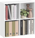 VASAGLE Custos Collection - Bookshelf, Bookcase, Cube Shelf with 4 Compartments, 9.4 x 26 x 26 Inches, Storage Shelf, for Living Room, Home Office, Dining Room, Cloud White ULBC476W01