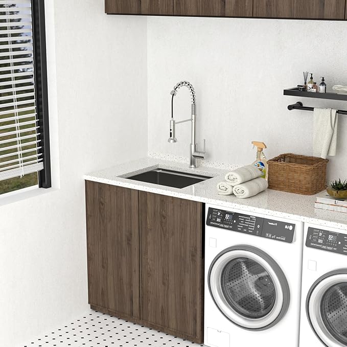 21 Laundry Sink Stainless Steel - Lordear 21" x 19" x 13" Deep Bowl Undermount Sink Ledge Workstation 16 Gauge Stainless Steel Handmade Utility Laundry Room Kitchen Sink Basin