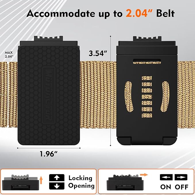 MUTUACTOR 1 PCS Magnetic Tool Belt Clip,Anti-Slip Heavy-Duty Magnetic Mount Tool Belt Holster,Quickly Access Rubber Coated Magnet Belt Clip for Organizing Screwdrivers Hammers Wrenchs