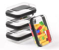 4 Pcs Storage Bins Clear Hard Shell Zipper Case Multi-Purpose Transparent Storage for Home & Office | Durable & Stylish Clear Case with Colorful Label Stickers