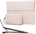 HYZUO 13.3-14 Inch Laptop Sleeve Case Bag with Adjustable Stand for MacBook Pro 14 M5/M4/M3/M2/M1 Pro/Max 2026-2021, MacBook Air/Pro 13.3, 13.8-13.5 Surface Laptop, with Pouch, Apricot