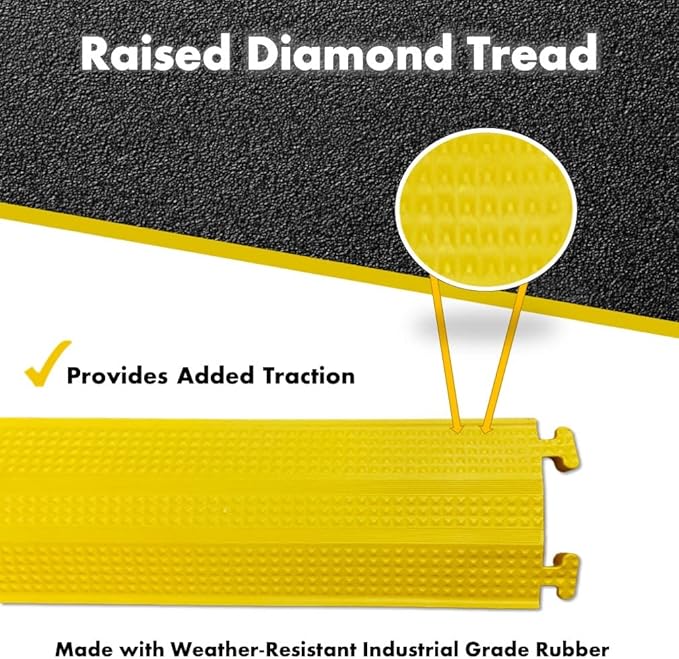 Kable Kontrol Drop Over Floor Cord Cover – 36” Inch Long 1 Channel Cable or Wire Protector – 140 Pcs Bulk Pack - Rubber Ramp for Indoor and Outdoor Use – Black