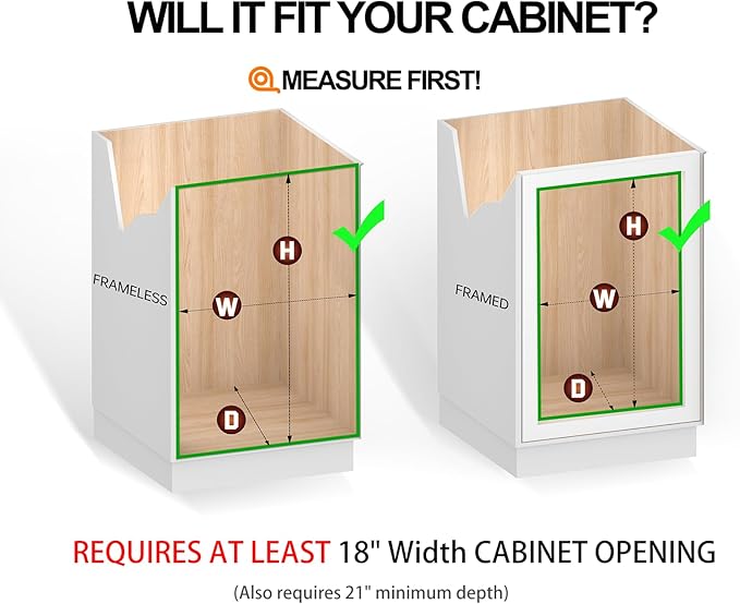 Cabinet Pull Out Shelves (17" W x 21" D), Heavy-Duty Premium Collection Slide Out Shelves, Metal Roll Out Shelves for Kitchen Cabinets, Anti-Rust Chrome Finish