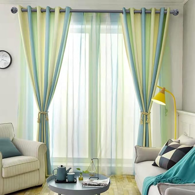 Industrial Curtain Rod Set with Brackets, 1 inch, 32-120, Grey, Rustic, Outdoor, Hanging