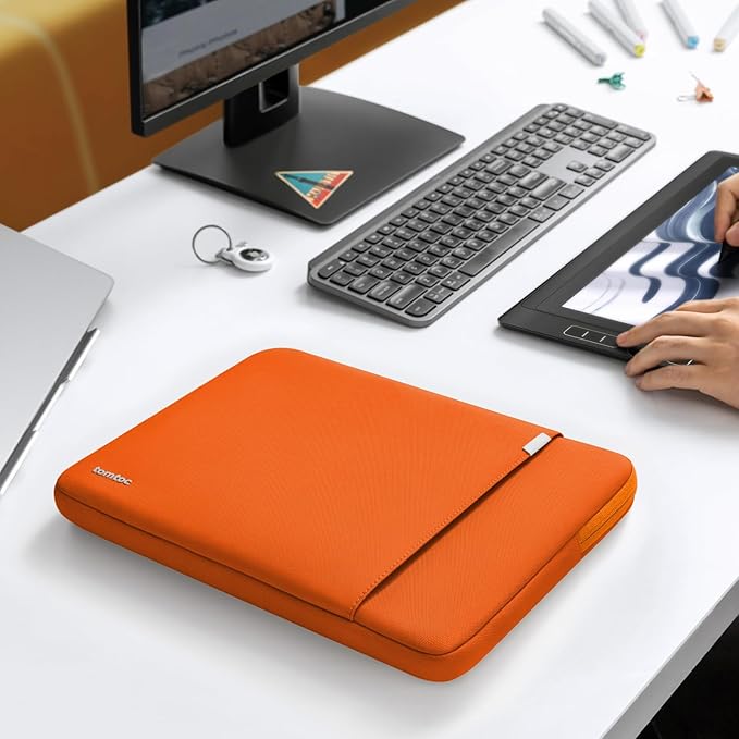 tomtoc 360° Protective Laptop Sleeve for 14-inch MacBook Pro M5/M4/M3/M2/M1 Pro/Max A3434 A3112 A3401 A3185 A2992 A2918 2025-2021, Water-Resistant Case Bag with Accessory Pocket for 13.8Surface Laptop