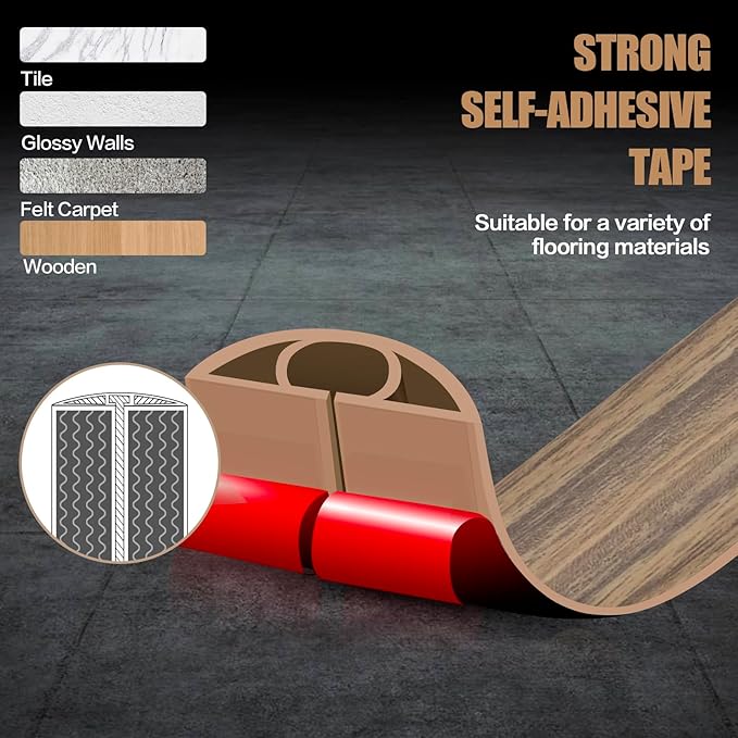 Floor Cord Cover Self Adhesive Cord Hider,3.3FT Cable Management, Extension Strip Protector for Wires, Prevent Cable Trips for Offices, Gyms, Exhibitions Cavity:0.47"(W) x0.35(H) Woodsmokedbrown