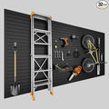 4'H x 8'W Slatwall Panel Garage Wall Organizer, Heavy Duty Interlocking Slat Wall Paneling Sheets, Garage Slatwall for Tool Organization Mounted Storage Systems Black