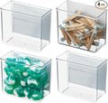 iDesign Magnetic Small Clear Plastic Organizer Bins for Laundry Room Storage - 4-Pack