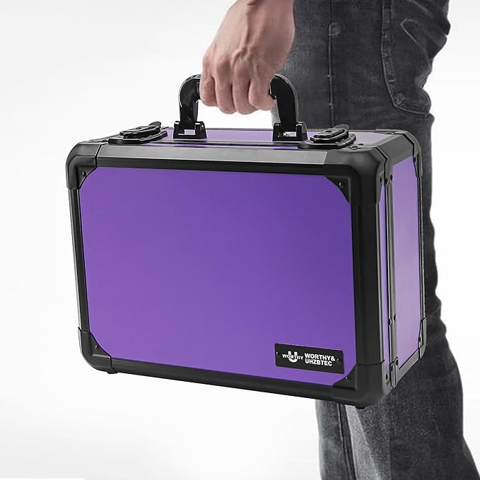 Graded Card Storage Box; Durable Sports, PSA Card Storage Case- Trading Card Storage Box - PSA Slab Case For Top Loaders (PURPLE, 14.17x11.2x7 inches)