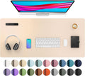 Aothia Large PU Leather Desk Pad Protector – Non-Slip Mouse Pad & Writing Mat for Office/Home, Waterproof, Easy to Clean (36" x 17", Soft Peach)