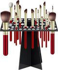 72 Holes Acrylic Makeup Brush Stand - Collapsible Holder & Dryer for Makeup Artist, Nail Brush, Paintbrush, Black
