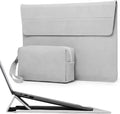 HYZUO 15 Inch Laptop Sleeve Case with Stand Feature for MacBook Air 15 M4 A3241 M3 A3114 M2 A2941 2025-2023, MacBook Pro 15, 15" Surface Laptop 7/6/5/4/3, with Carrying Pouch, Light Gray