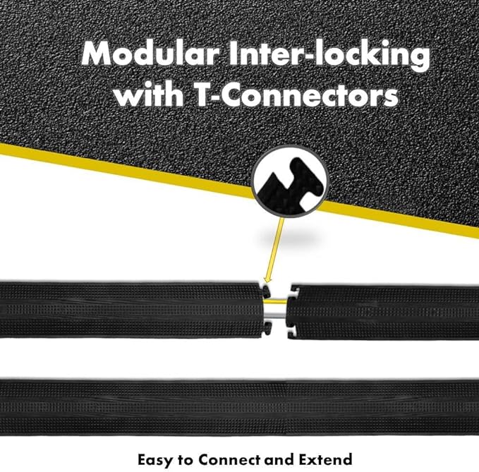 Kable Kontrol Drop Over Floor Cord Cover – 60” Inch Long 1 Channel Cable or Wire Protector – 140 Pcs Bulk Pack - Rubber Ramp for Indoor and Outdoor Use – Gray