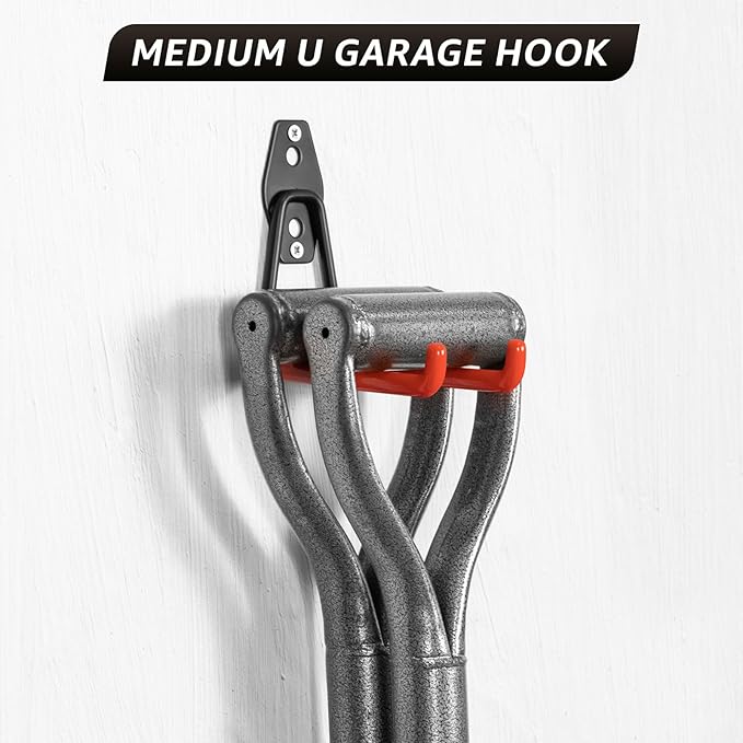 30 Pack Utility Steel Heavy Duty Wall Mount Garage Hooks,with Anti-Slip Coating,for Hanging Bikes,Ladder,Ropes,Bulk Items,Power,Yard and Garden Tools