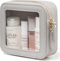 Popvibe Clear Makeup Bag Travel Cosmetic Case Transparent Toiletry Bag with Zipper, Portable Make Up Organizer Traveling Compact Car Bag for Essentials