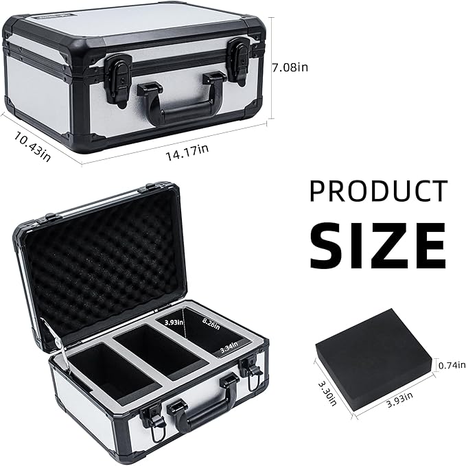 Graded Card Storage Box; Durable Sports, PSA Card Storage Case- Trading Card Storage Box - PSA Slab Case For Top Loaders (SILVER, 14.17x11.2x7 inches)