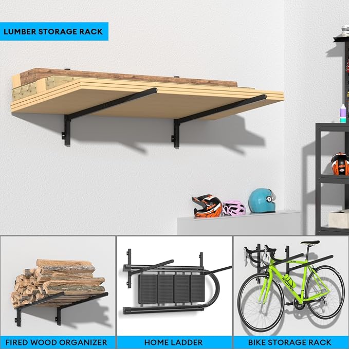 Kayak Storage Rack Heavy Duty, Adjustable Wall Mount Hanger for Indoor Garage & Outdoor Storage, Storage Rack for Kayak, Canoe, Surfboard & Paddle Board (Kayak Storage Rack Wall Mount 2)