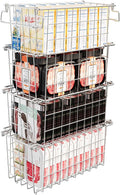 Freezer Organizer Bins - Fit 10 to 20 Cu.FT Deep Freezer, Stackable Chest Freezer Organizer Sort Frozen Food and Easily Get with Handle, 4 Pack Chest Freezer Bins