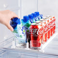 Drink Organizer for Fridge, Soda Can Dispenser for Refrigerator, Automatic Drink Dispenser for Fridge Holds up to 10 Cans, 2 Row