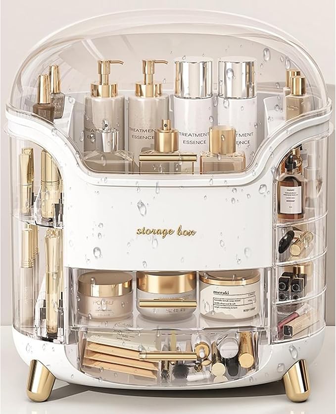 Upgrade Large Makeup Organizer Countertop Vanity Organizer Cosmetic Organizer Makeup Storage Box Bathroom Counter Organizer Perfume Skincare Organizers Gift Women Clear Design Easy Visibility